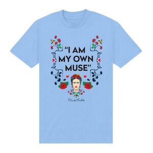 Frida Kahlo Unisex Adult I Am My Own Muse T-Shirt / Light Blue